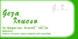 geza krucso business card